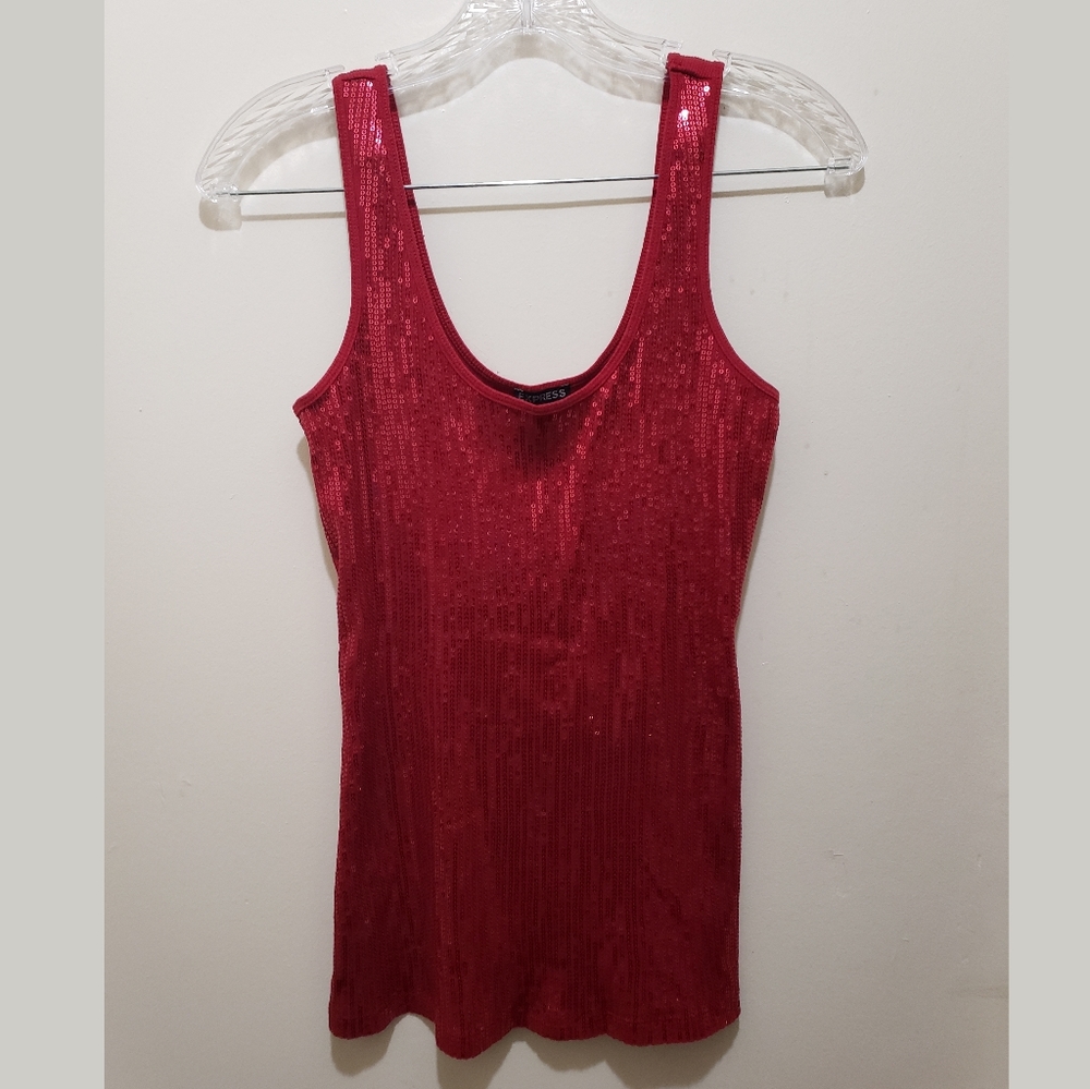 Red Sequin Tank Top